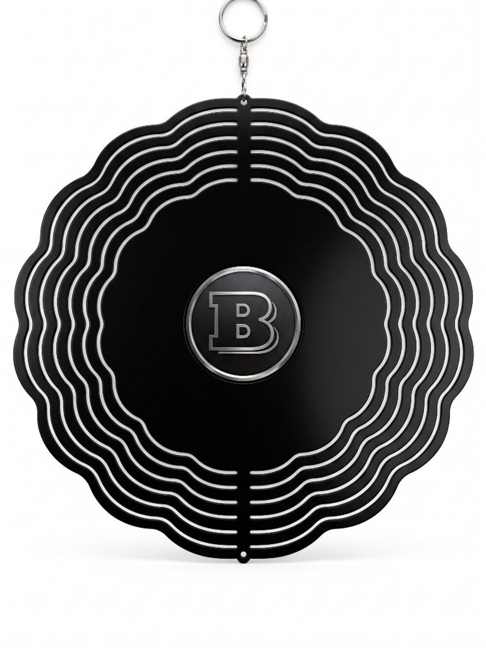 10" Brabus Kinetic Wind Spinner - Black Metal Hanging Yard Decor